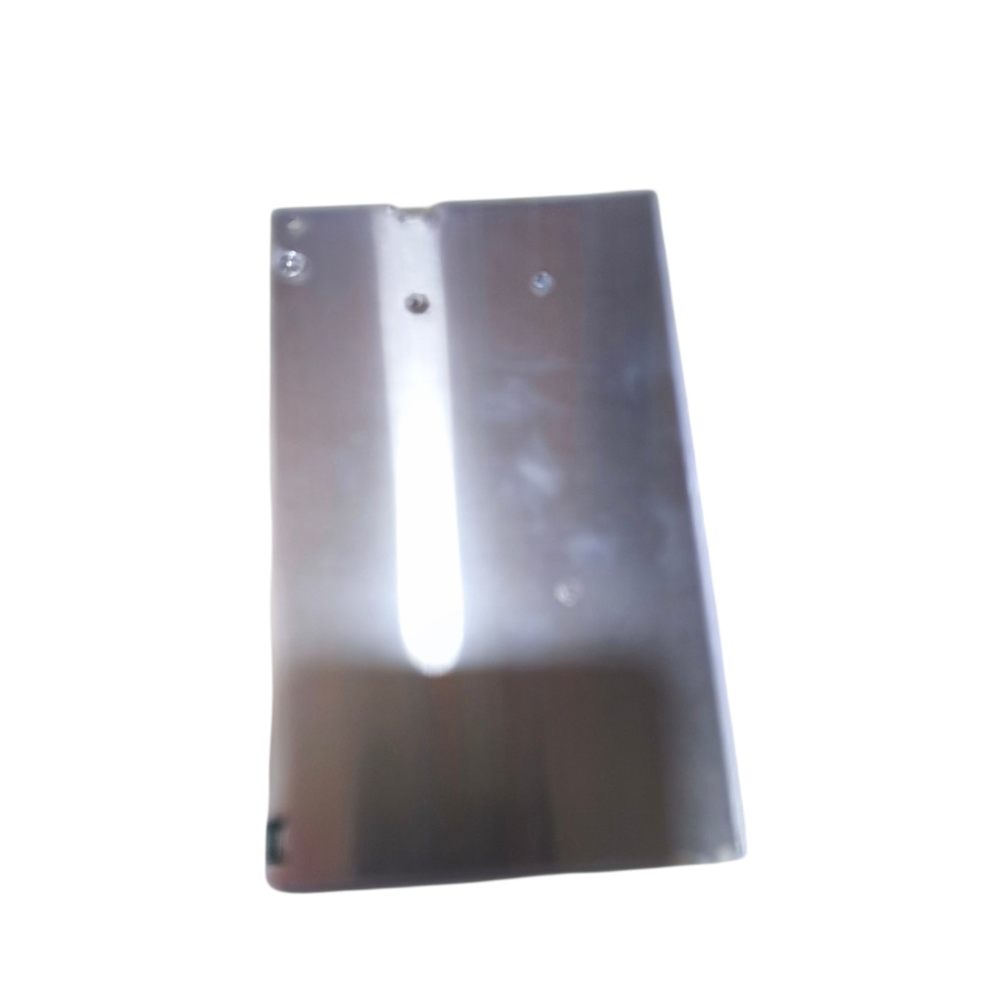 Metallic rectangular object on a white background