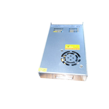 Power supply unit with a fan on a white background