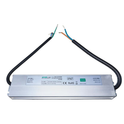 LED power supply unit with cables on a white background