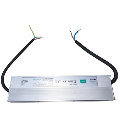 Electrical power supply unit with cables on a white background