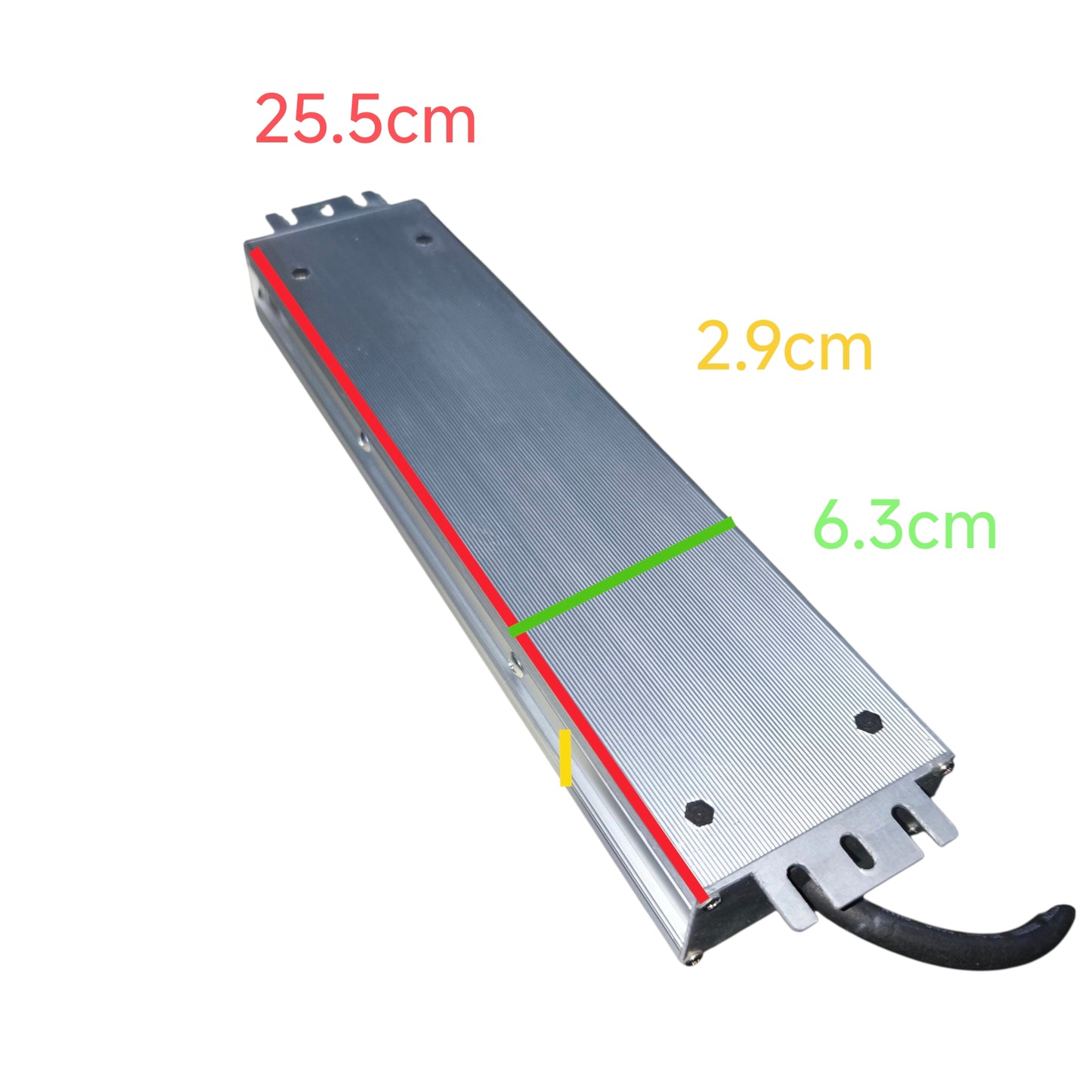 Rectangular metal component with dimensions labeled on a white background
