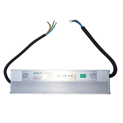LED power supply unit with cables on a white background