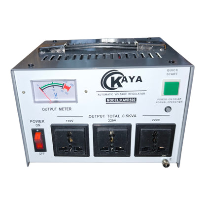 Kaya voltage regulator with multiple outlets on a white background