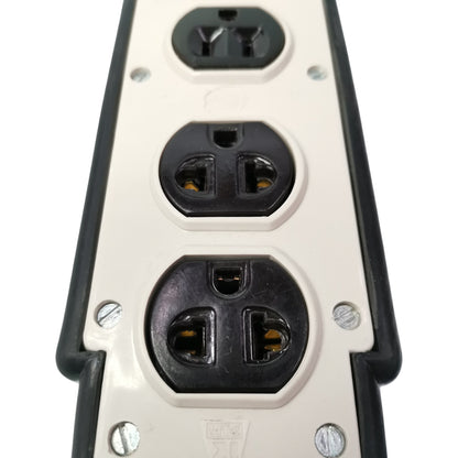 Kopez 4 Gang Outlet 3 Prong 15A 220V Heavy Duty Rubber Finish KM2202