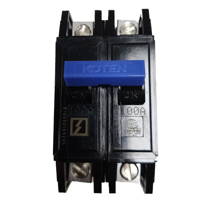 Koten 100A 2P 10 KAIC 220V Circuit Breaker Single Phase Bolt On HPH100A2P for Safety Overload