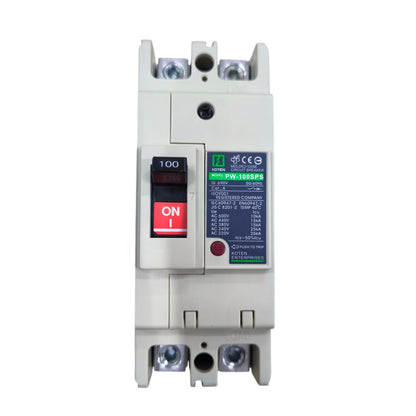 Koten 100A 2Pole Industrial Circuit Breaker MCCB 25KAIC 220V PW-100SPS100A2P