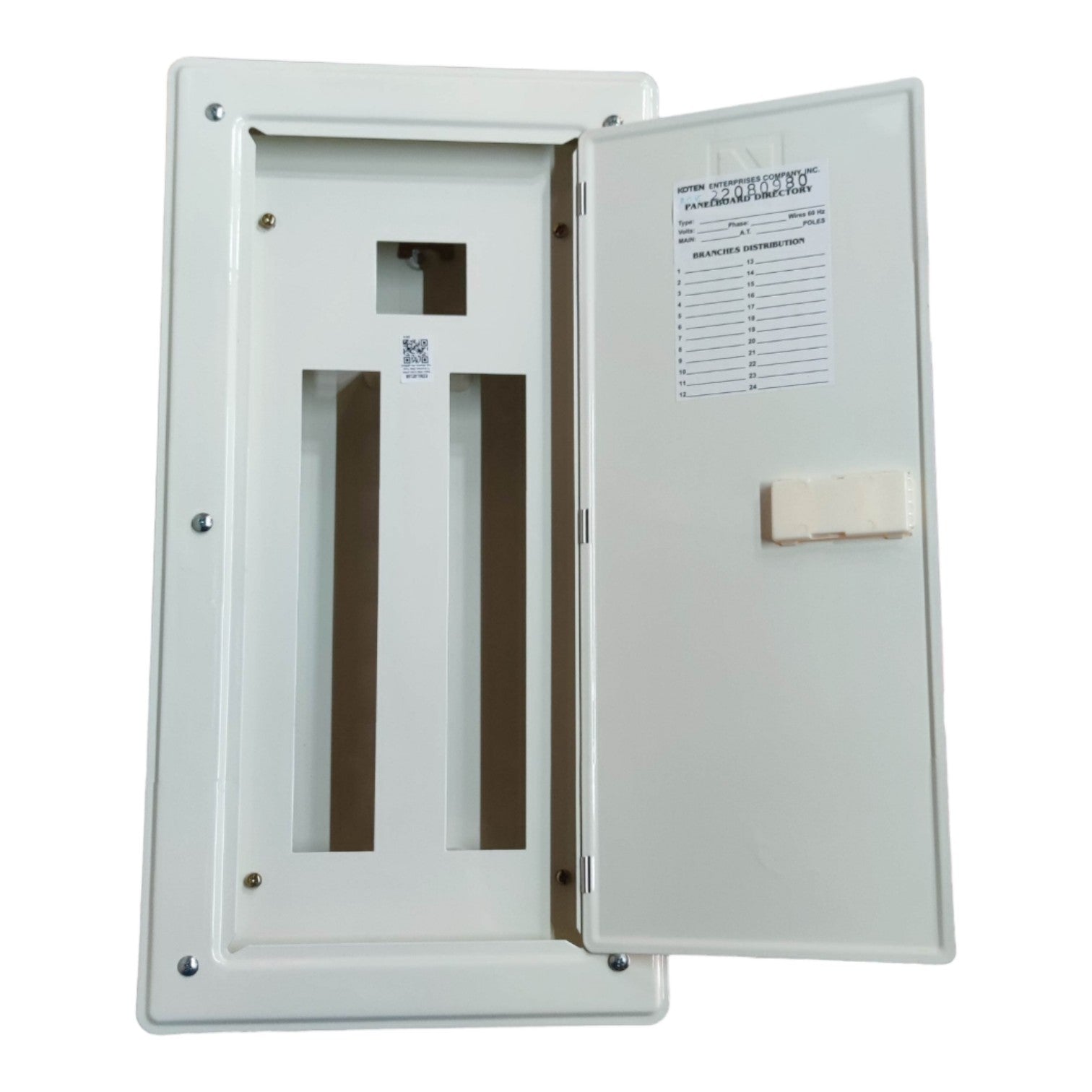 Koten 18 Branches Panel Board 2 Pole Main 2 Pole Branches for Miniature Circuit Breaker KTM1-2P18B Flush Mounted Type Metal Base Electx Electrical Supply
