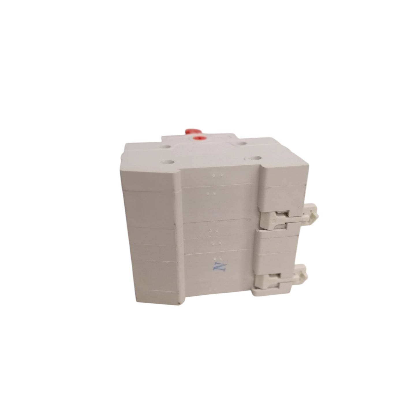 Electrical breaker panel on a white background