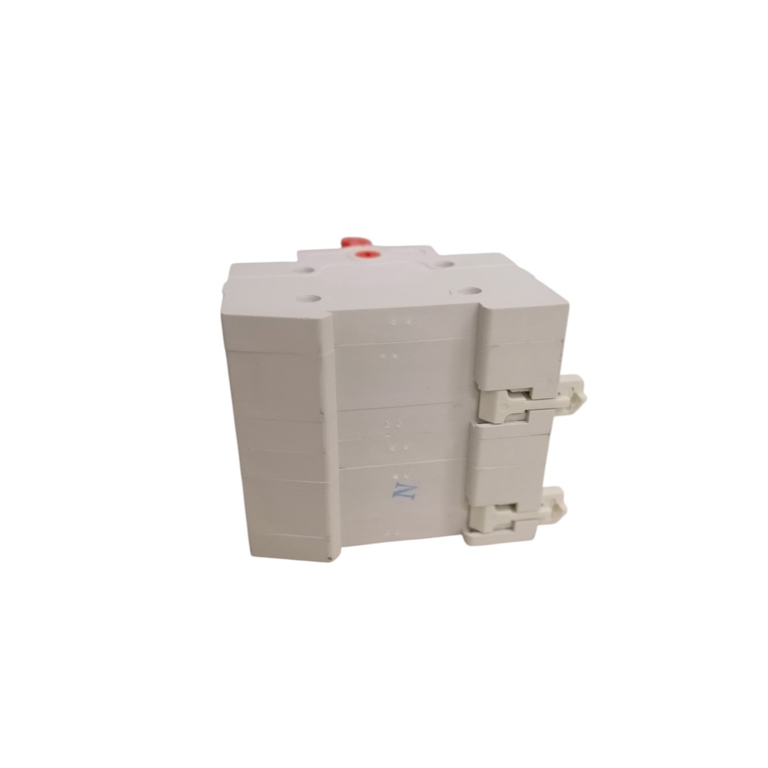 Electrical breaker panel on a white background