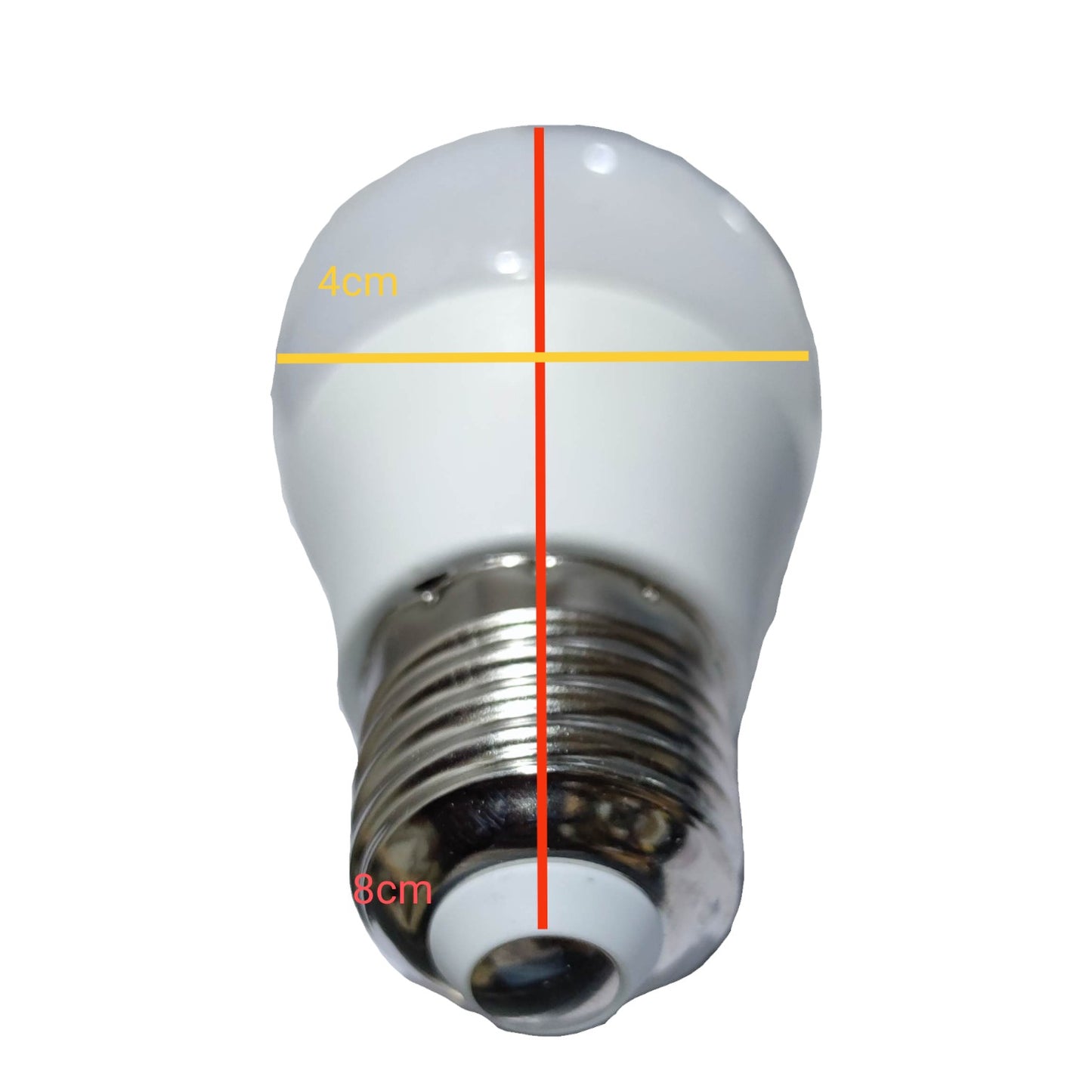 Light bulb with measurement markings on a white background