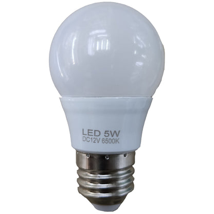 LED light bulb with specifications on a white background