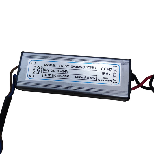 LED Driver 30W 12V DC Input 12-24V DC Output 30-36V DC 900mA For 30W SMD LED Chip