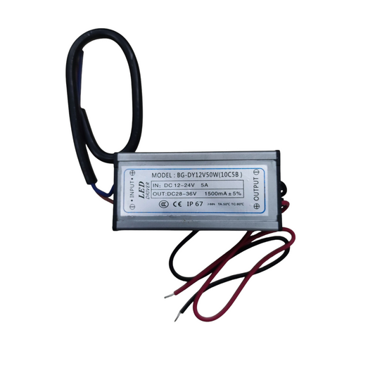 LED Driver 50W 12VDC Input 12-24V DC Output 28-36V DC 1500mA For 50W SMD LED Chip