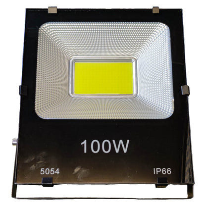 100W LED flood light with black casing on a white background