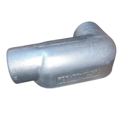 Metal pipe fitting on a white background
