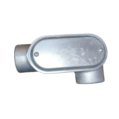 Metallic handle on a white background
