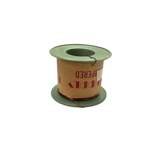 Spool of wire with a green lid on a white background Magnet Wire AWG 42 100 Grams 0.06mm 3125 Meters Per roll Electx Electrical Supply