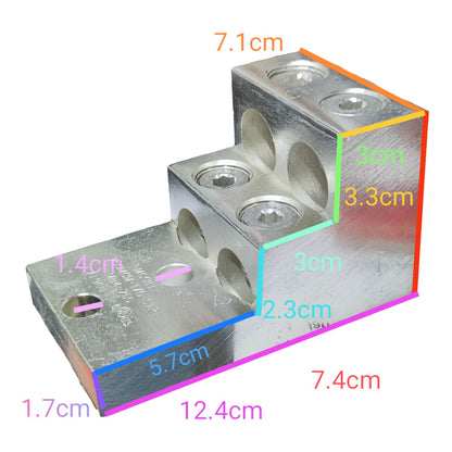 Metal component with dimensions labeled on a white background