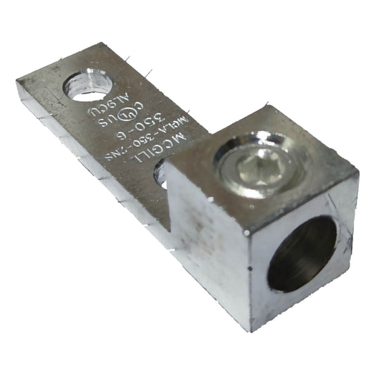 Metal mechanical component with threaded holes on a white background