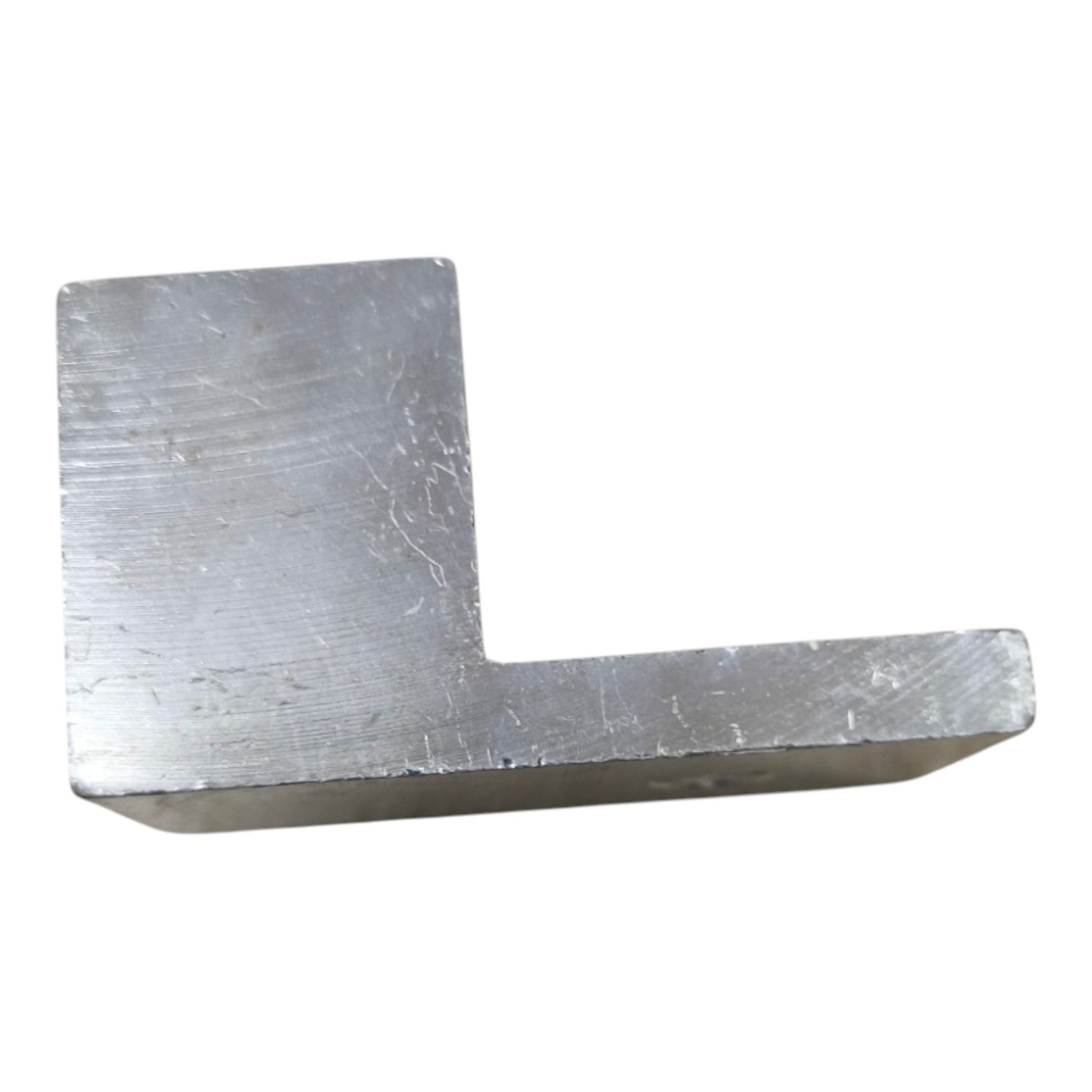 Metal lever handle on a white background