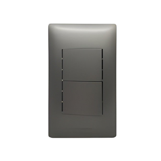 Panasonic 2 Gang 3 Way Switch 2 Device Slim Art Series Metallic Gray WSAG6803MH-1/2XWSAG5522MH-5