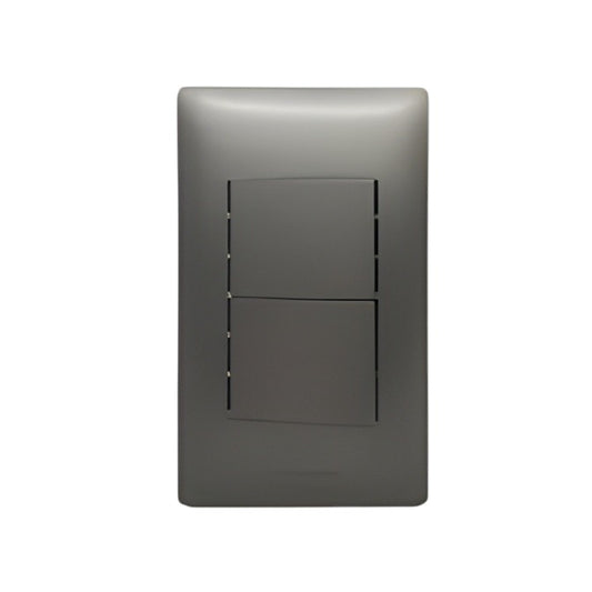 Panasonic 2 Gang 3 Way Switch 2 Device Slim Art Series Metallic Gray WSAG6803MH-1/2XWSAG5522MH-5