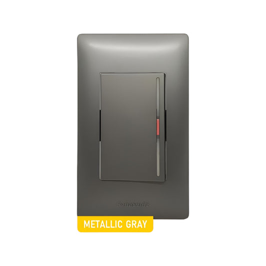 Panasonic Illuminated 1 Gang 1 Way Switch 1 Device 16A 250V Slim Art Series Metallic Gray WSAG6803MH-1/WSAG5551MH-5