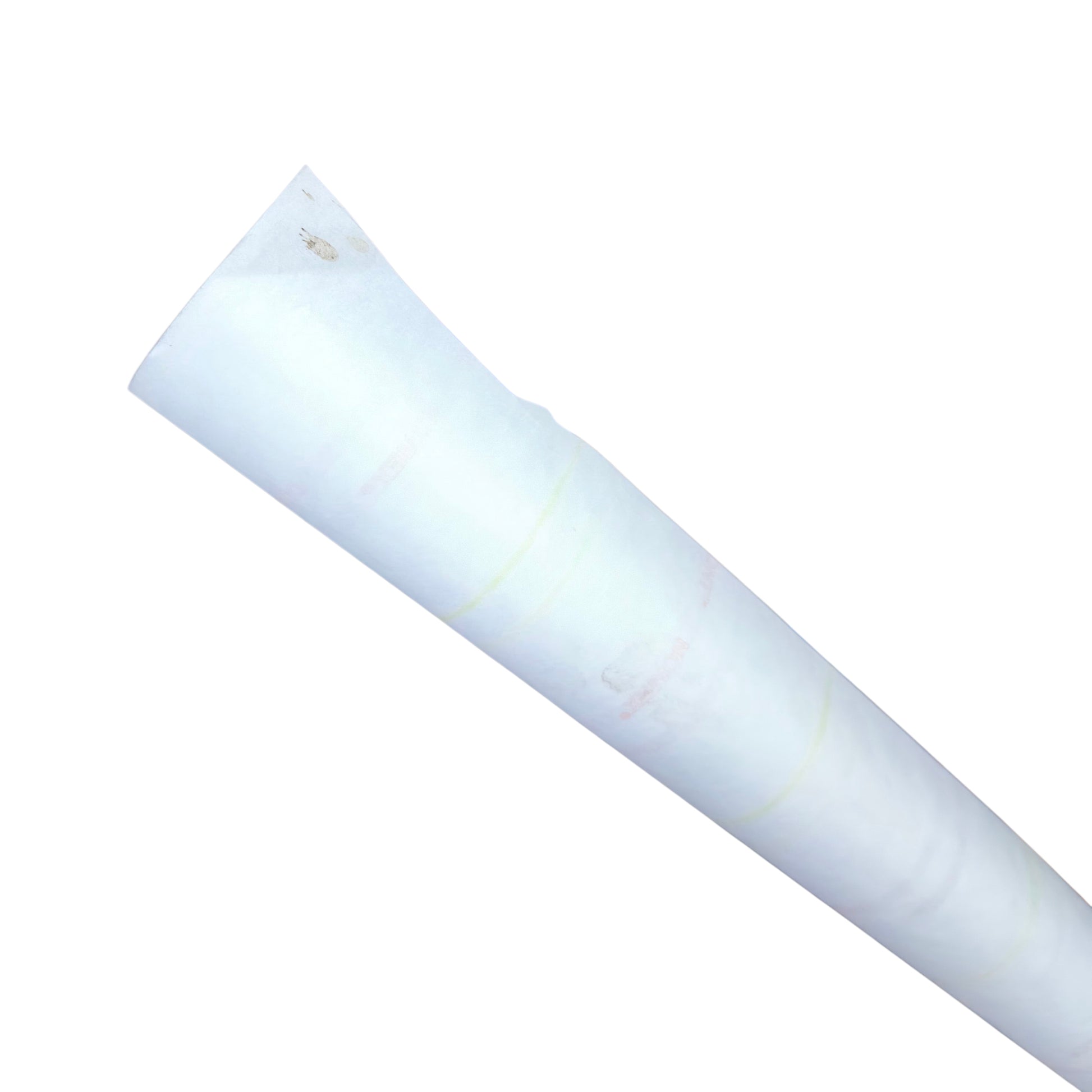 White cylindrical object on a white background