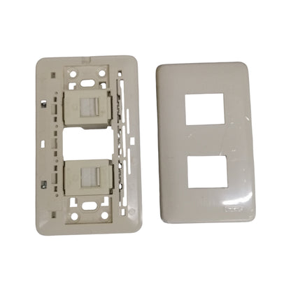 Omni 2 Gang Computer Modular Outlet , Data Outlet , Lan Outlet Classic Series WEP-102+ (WEC-303x2)