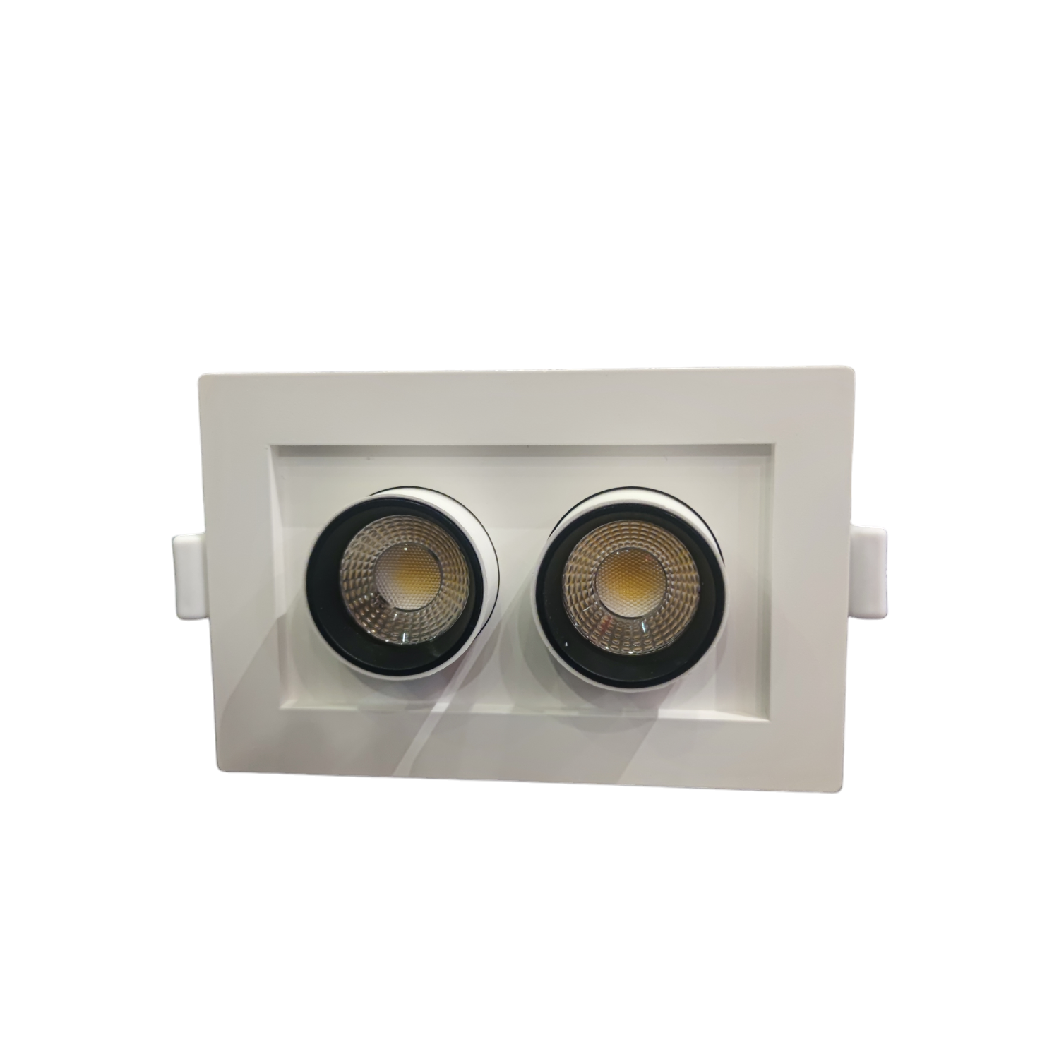 Double spotlight fixture on a white background