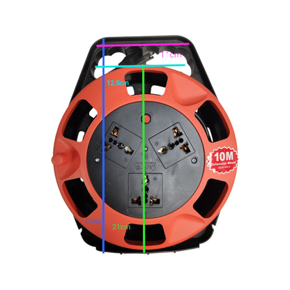 Omni 3 Gang Extension Cord Wheel Type 10A 220V 10 Meters Universal Outlet with Safety Breaker WEW-10M/U