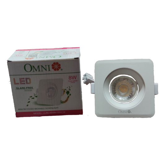 Omni LED downlight with packaging on a white background