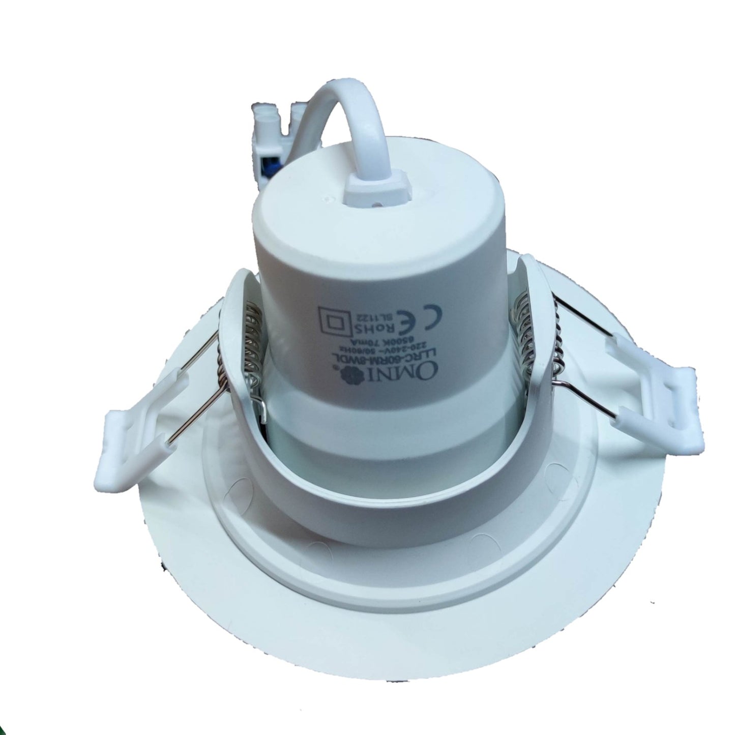 White LED light bulb on a white background