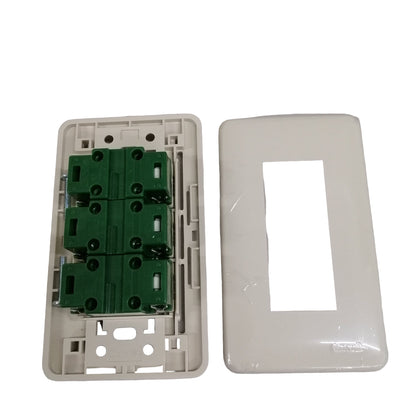 Omni Classis Series 3 Gang Regular Outlet 16A 250V with Plate Cover WEP-101+(WER-200x3) I