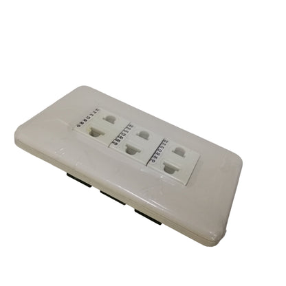Omni Classis Series 3 Gang Universal Outlet 16A 250V with Plate Cover WEP-103+(WEU-200x3) II
