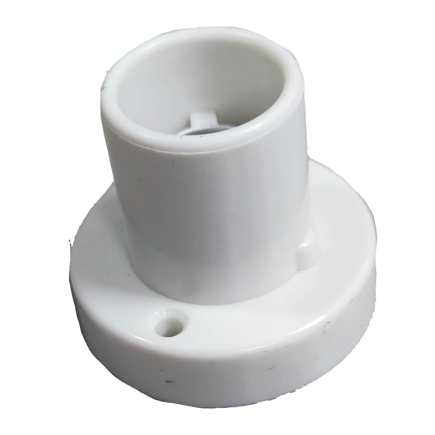 White plastic fitting on a white background