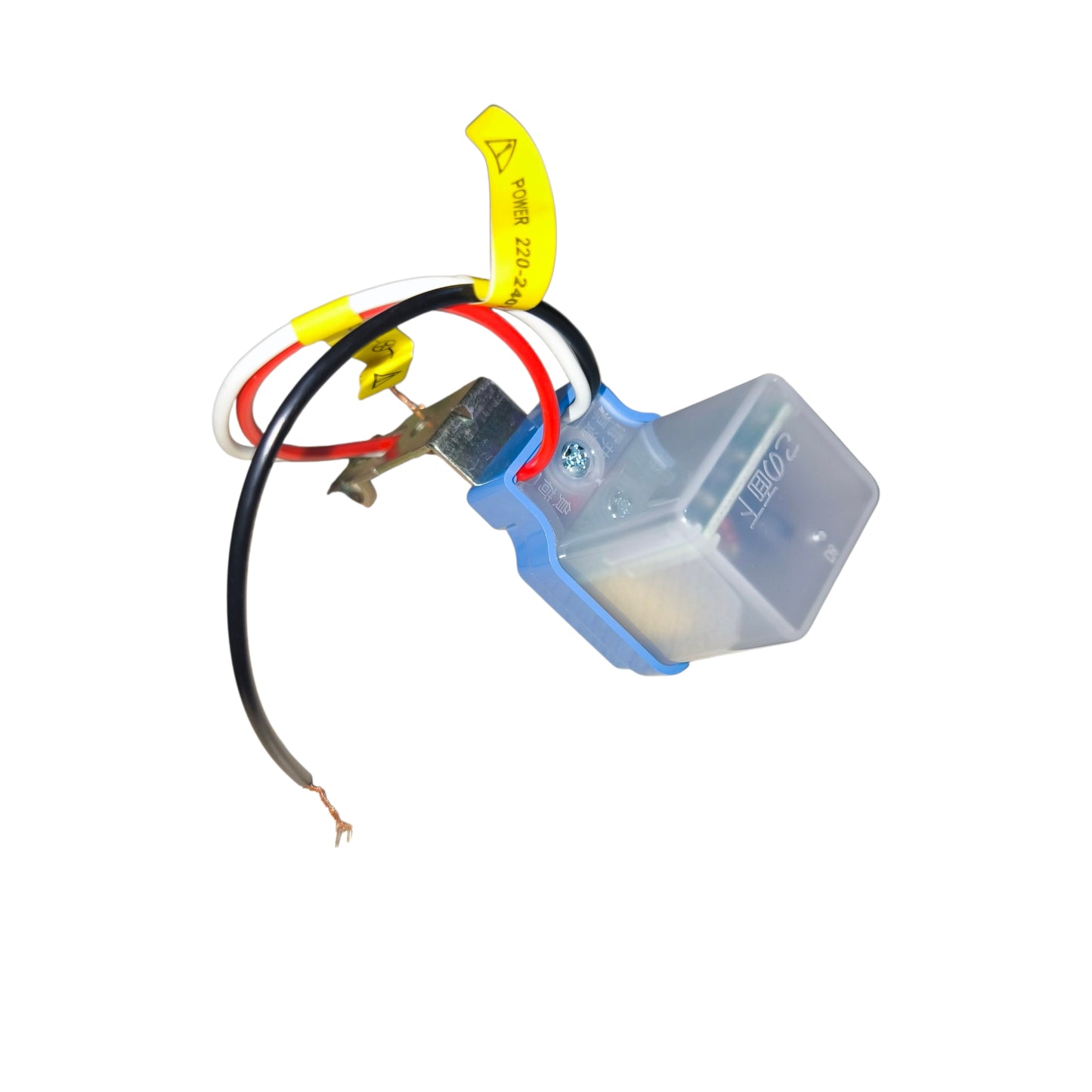 Electrical component with wires on a white background