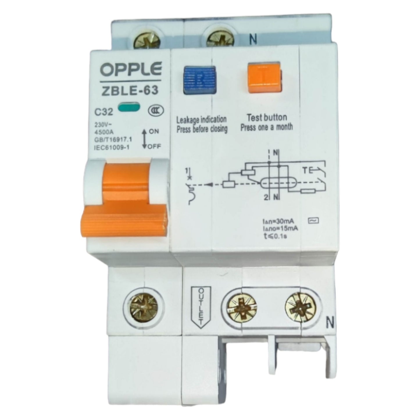 OPPLE electrical circuit breaker on a white background