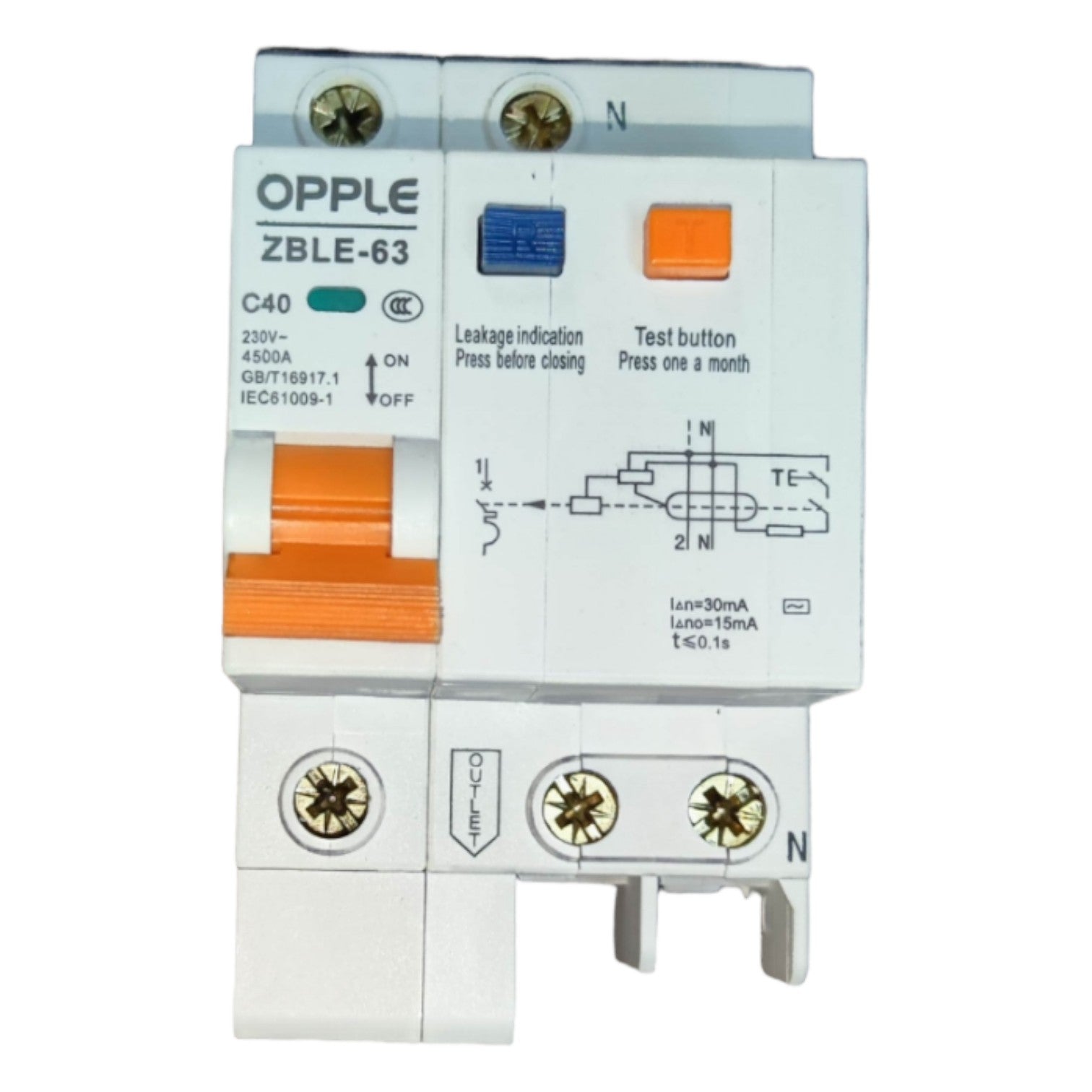 OPPLE electrical circuit breaker on a white background