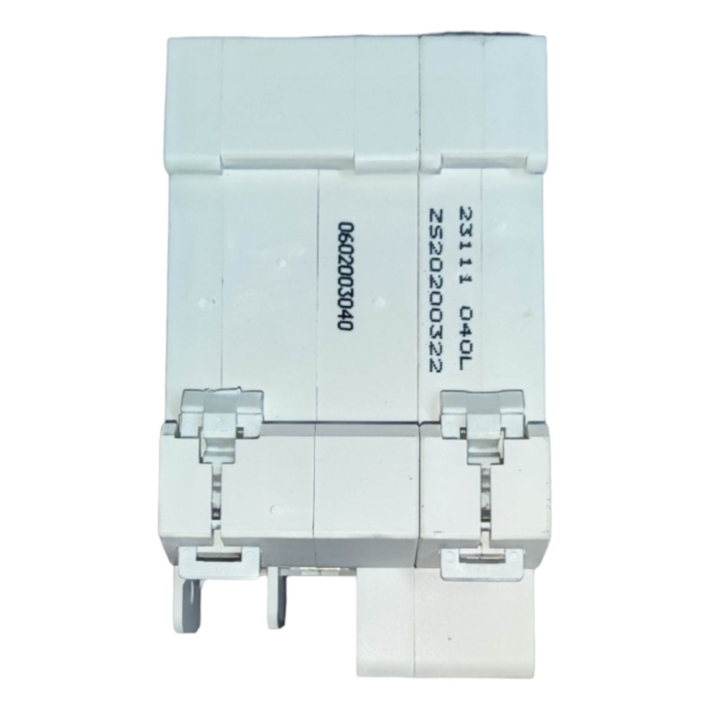 White electrical breaker on a white background
