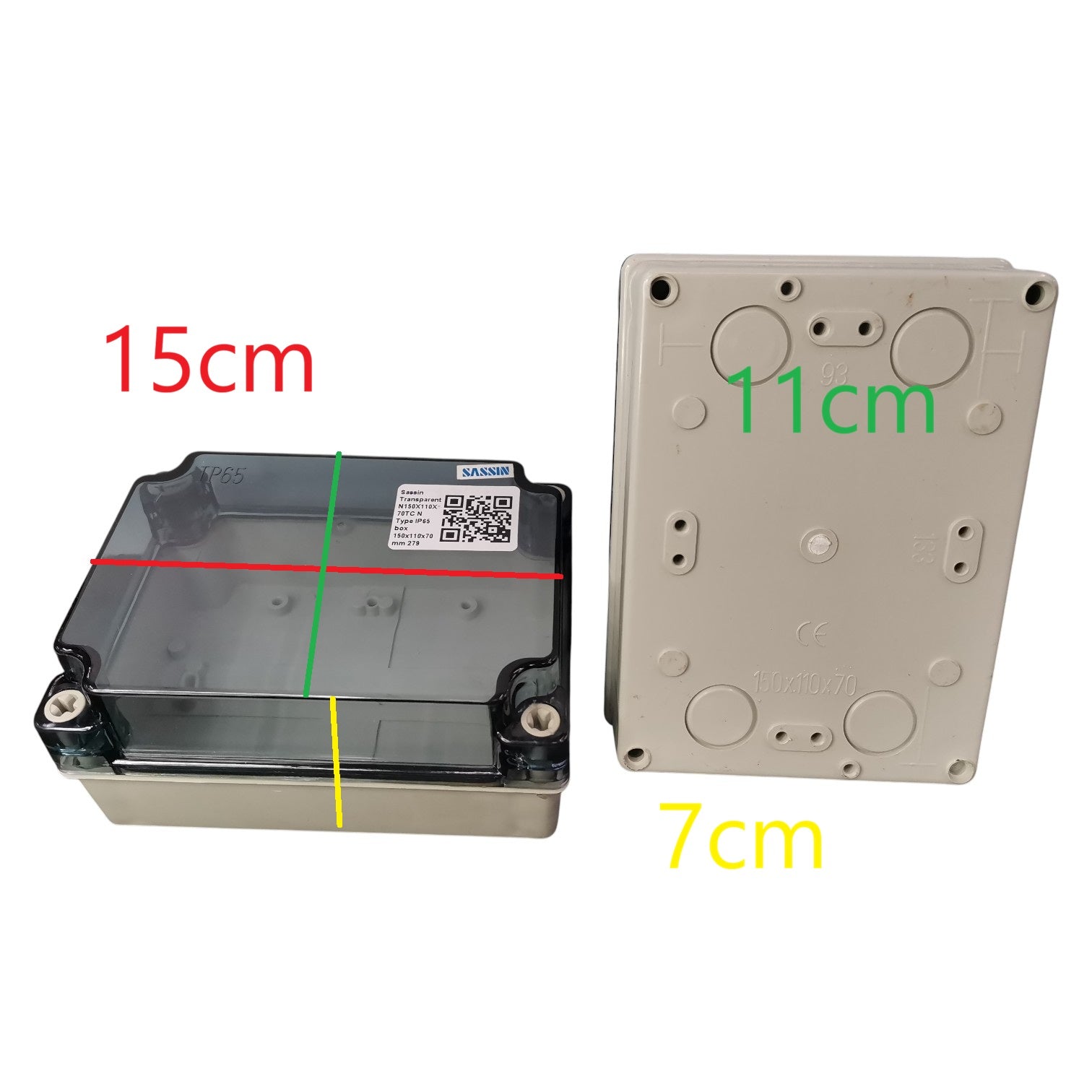 Two rectangular boxes with dimensions labeled on a white background
