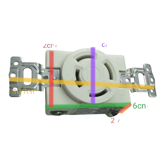 Light switch with measurement markings on a white background Panasonic 20A Twist Lock Outlet 3P+E (4P) 250V (ML-3) WF2420 Twistlock Electx Electrical Supply