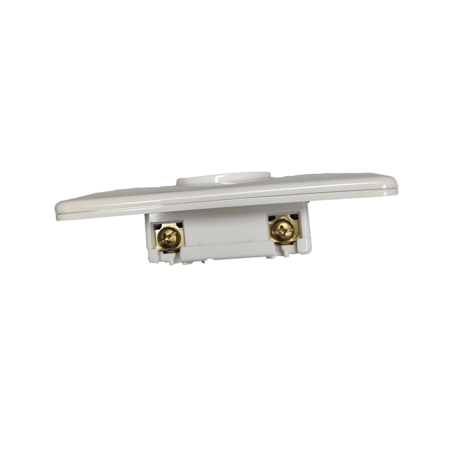 White electronic component with gold connectors on a white background Panasonic 20A Twist Lock Outlet with Plate Cover 3P+E (4P) 250V (ML-3) WF2420 and WNF6254W-8 White Electx Electrical Supply