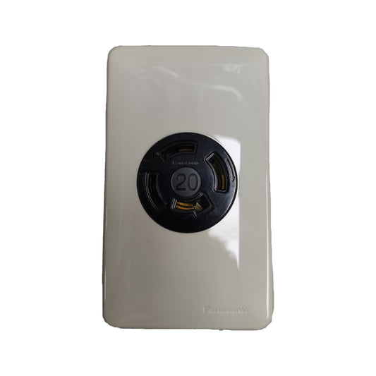 Panasonic 20A Twist Lock Outlet with Plate Cover 3P+E (4P) 250V (ML-3) WF2420BK and WNF6254W-8 Twistlock Outlet with Plate Cover 20A 3P+E (4P) Electx Electrical Supply
