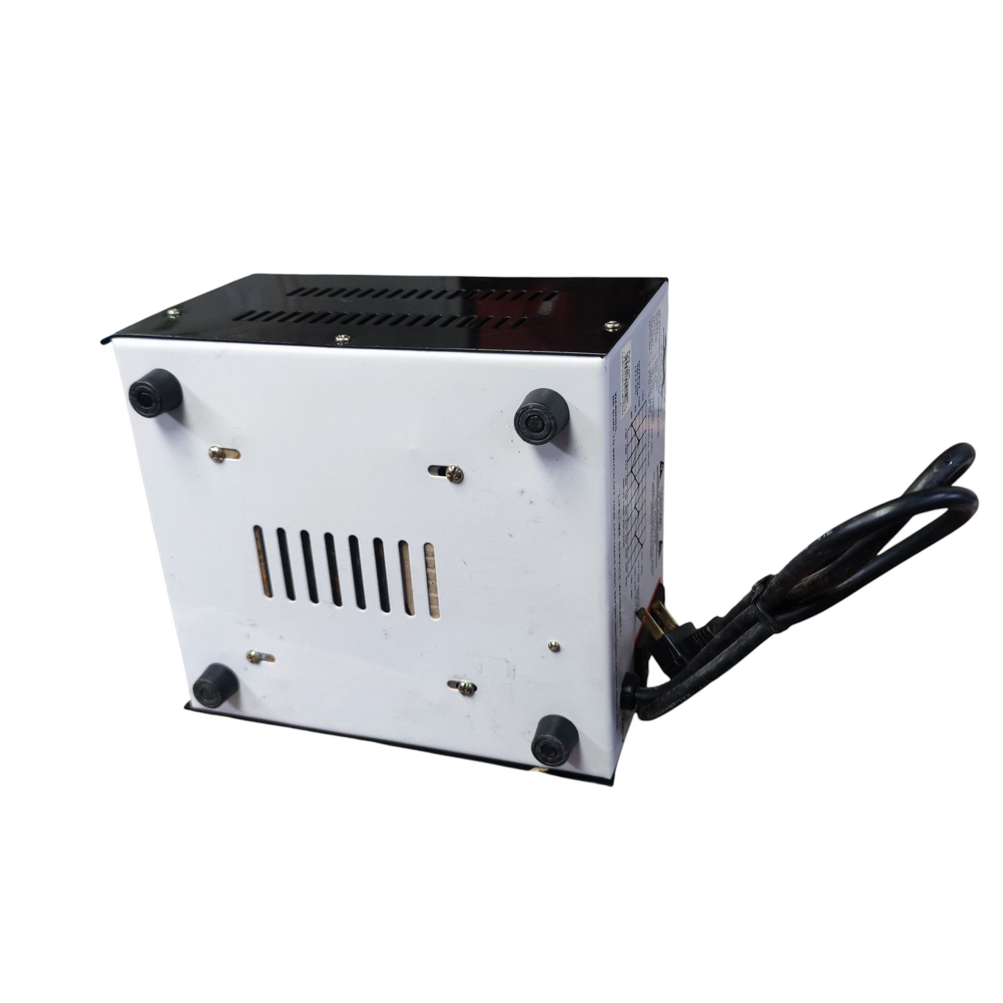 White electronic device with a power cord on a white background Panther 1500W Automatic Voltage Regulator PVR-1500 Input 220V Output 100V 110V 220V Electx Electrical Supply