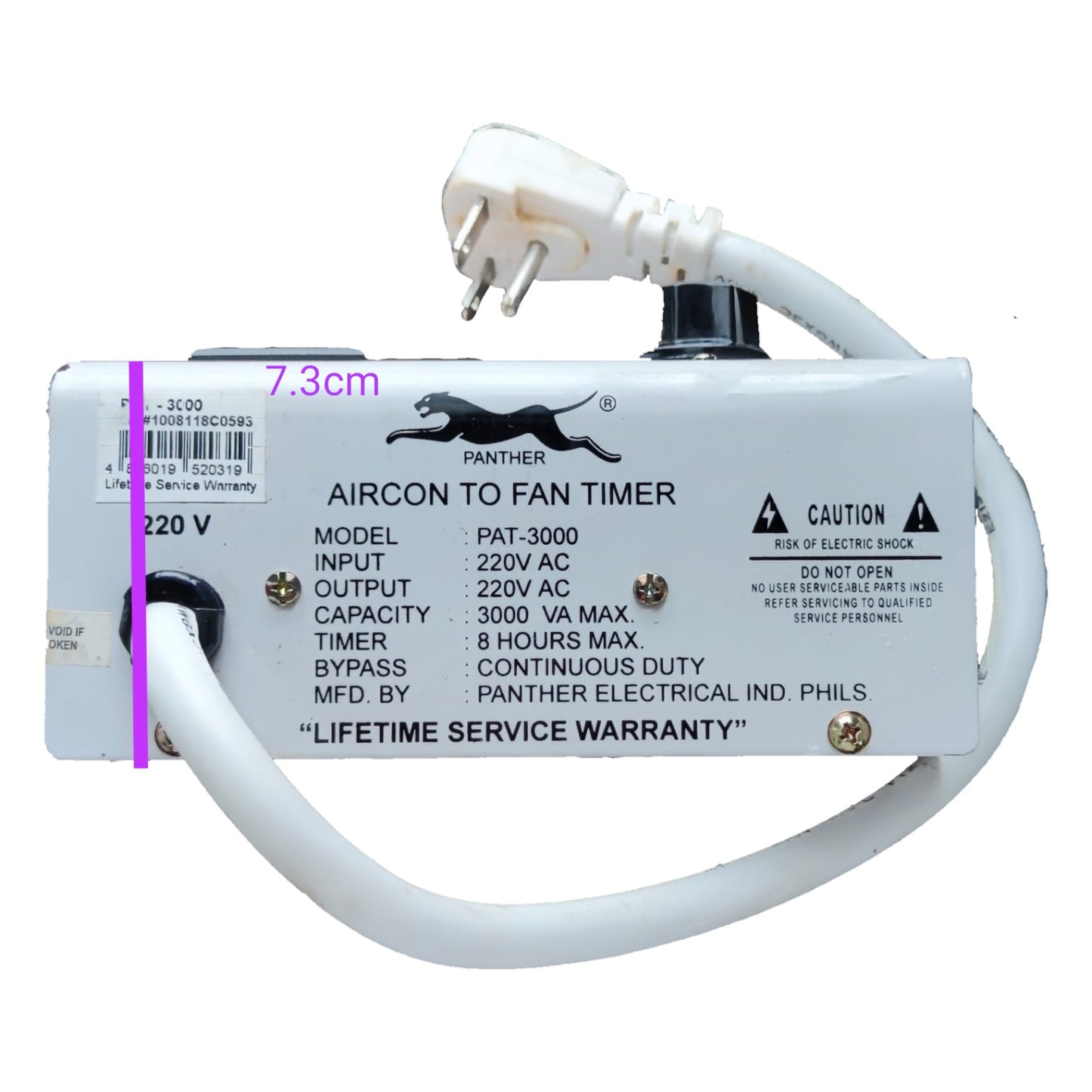 Panther Aircon to Fan Timer PAT-3000 8 Hours Max 3000VA 220V Electx Electrical SUpply