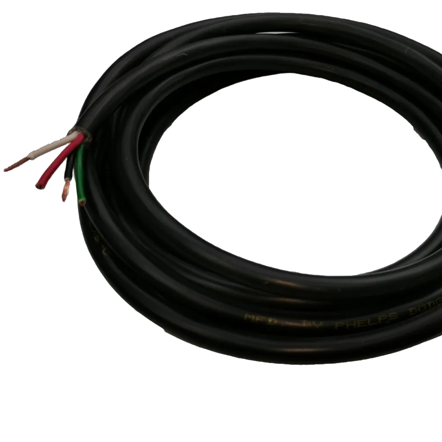 Phelps Dodge 3.5mm industrial power cable 25m 4 core black heavy-duty wire coil