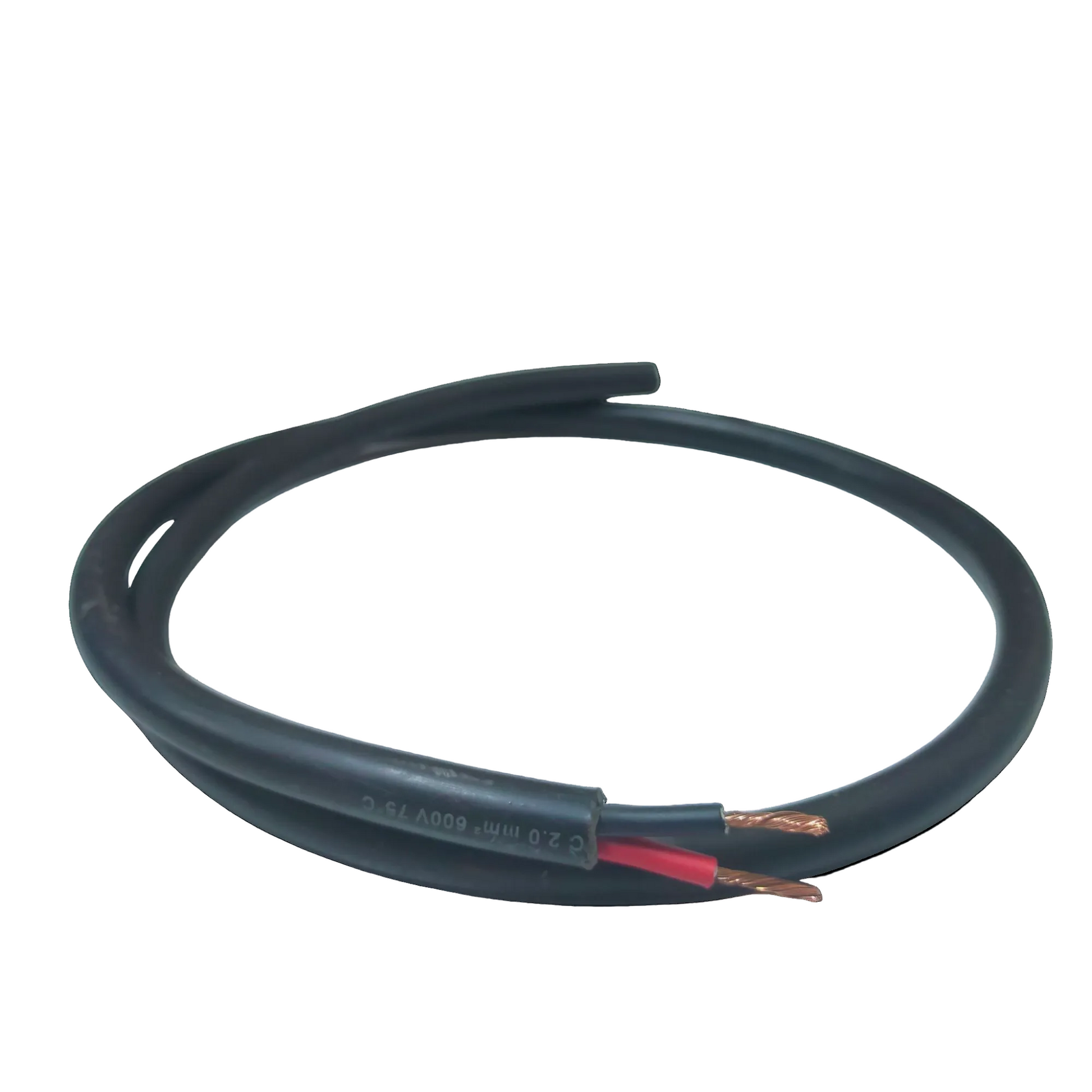 Phelps Dodge 3 meter 2.0mm 2 core royal cord wire with black insulation and exposed copper ends