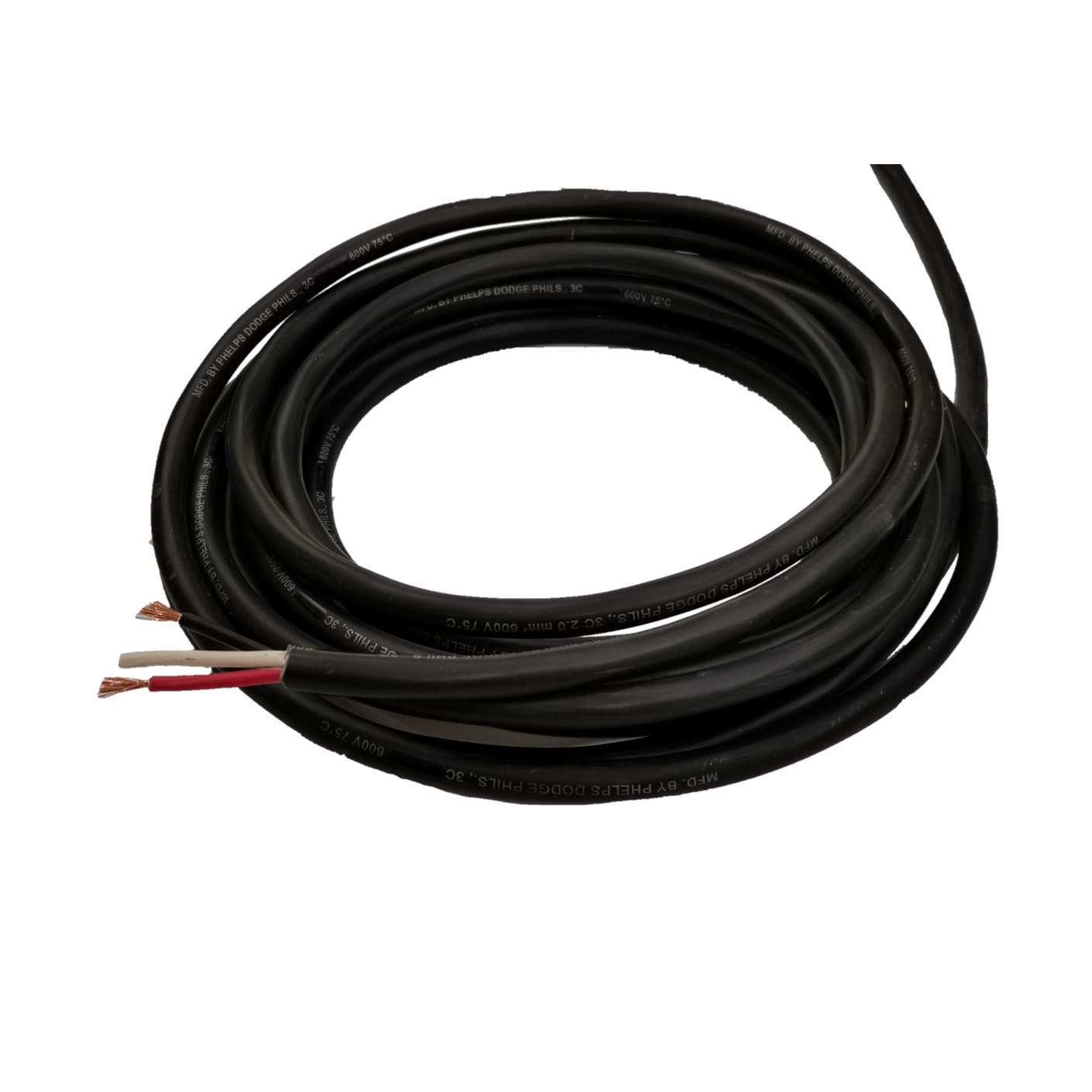 Phelps Dodge Power Cable AWG 14 3 Core with durable black insulation for reliable electrical connections