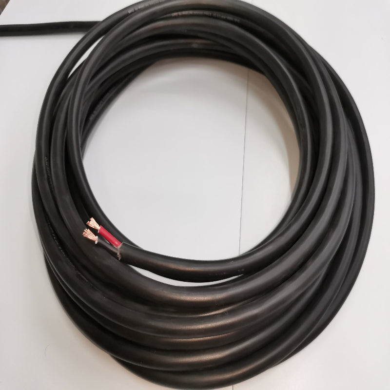 Phelps Dodge 18 gauge 2 core electrical wire black coil with exposed copper ends